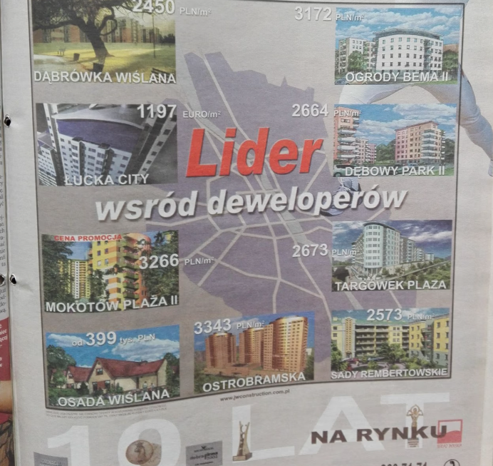 Reklama nieruchomości w gazecie z 2003 r. Tak wyglądały ceny za m2 w Warszawie niemal 20 lat temu - mieszkania